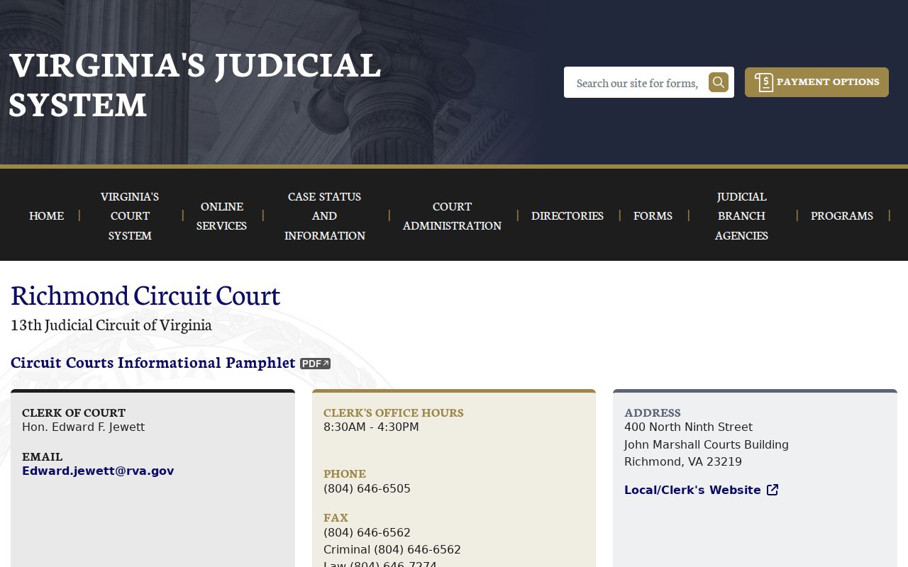 Richmond City bench warrant court route to Circuit Court